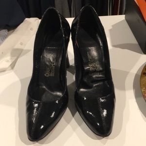 Ferragamo patent pumps